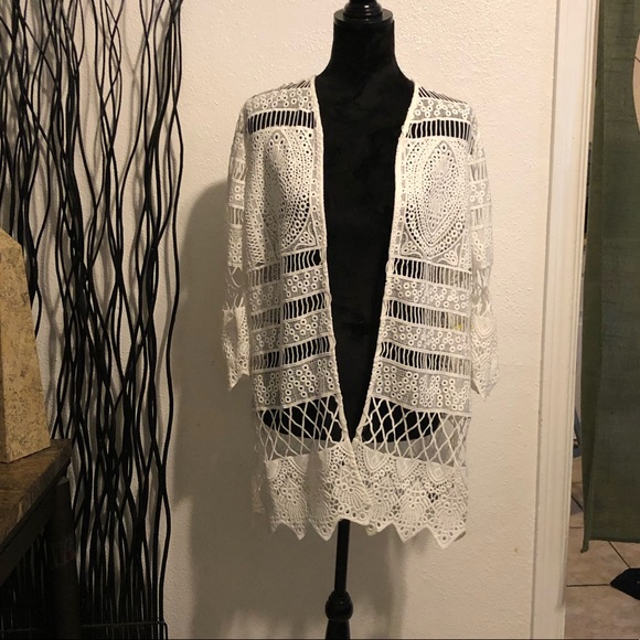 Rafaella Jackets & Blazers - Rafaela White Lace Jacket Size PM Rafaella Jackets & Blazers - Rafaela White Lace Jacket Size PM
